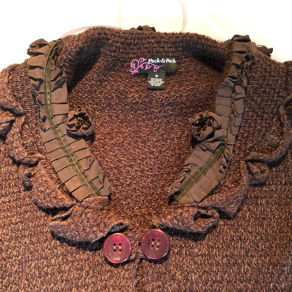 Previously Worn Brown Full Length Sweater With Button Closure - Picture 2 of 6